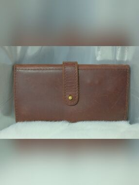 Portland Leather Trifold Leather Wallet- Cognac